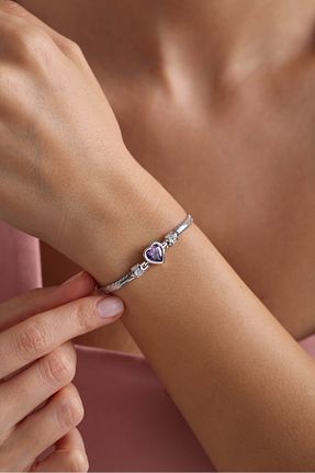 دستبند نقره بنفش زنانه 925 عیار NEREZE - کد 861198759