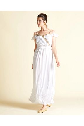 لباس سفید زنانه بافتنی Serpil - کد 58457466
