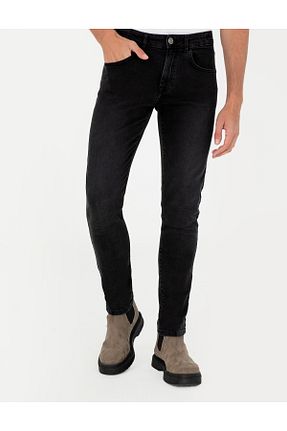 شلوار جین طوسی مردانه پاچه تنگ Pierre Cardin - کد 856655615