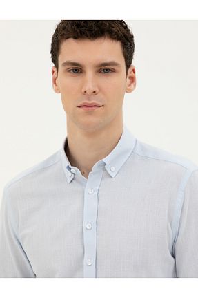 پیراهن آبی مردانه اسلیم فیت Pierre Cardin - کد 829103435