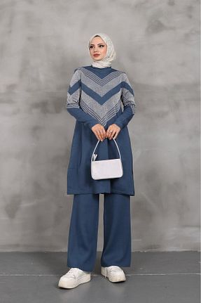 ست بالاتنه و پائین تنه حجاب آبی زنانه رگولار MODA - کد 861229860