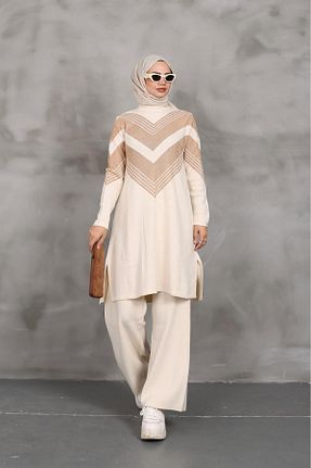 ست بالاتنه و پائین تنه حجاب بژ زنانه رگولار MODA - کد 861229848