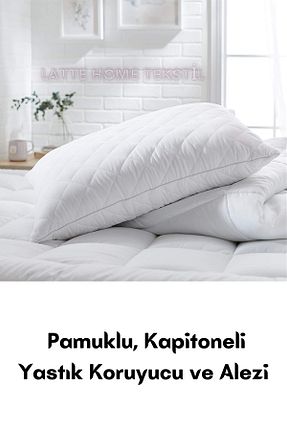 محافظ بالش سفید پنبه ای LATTE TEKSTİL - کد 861255556