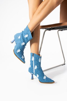 بوت / نیم بوت آبی زنانه چرم مصنوعی myshoes - کد 861267141