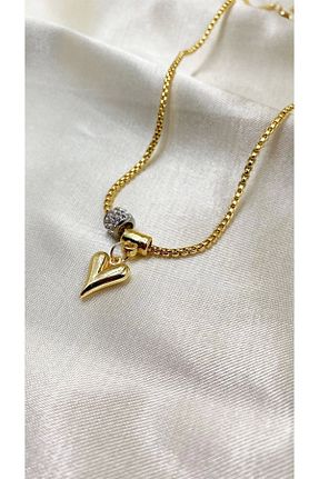 گردنبند جواهر طلائی زنانه برنجی Eylülün Takısı - کد 821790979