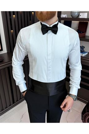 پیراهن سفید مردانه اسلیم فیت TerziAdemAltun - کد 819038886