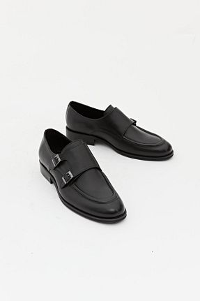 کفش کلاسیک مشکی مردانه چرم خالص 7ADIMDAAŞK - کد 678480093
