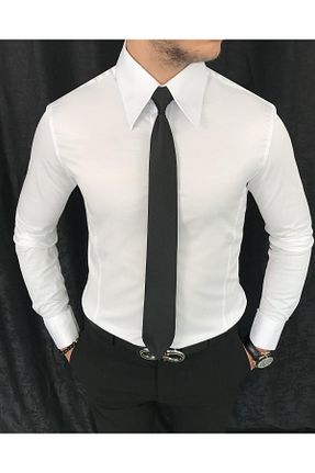 پیراهن سفید مردانه اسلیم فیت TerziAdemAltun - کد 343404539