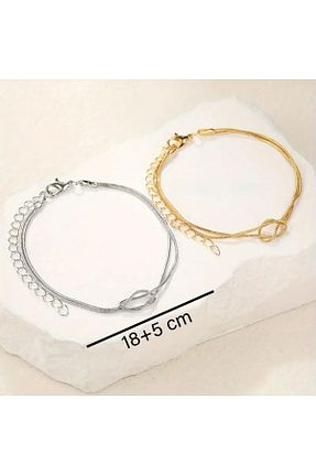 دستبند استیل (فولاد) طلائی زنانه استیل (فولاد) Chic Charmes - کد 861273059