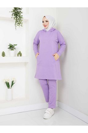 ست گرمکن حجاب بنفش زنانه اورسایز CNG MODA - کد 861283227