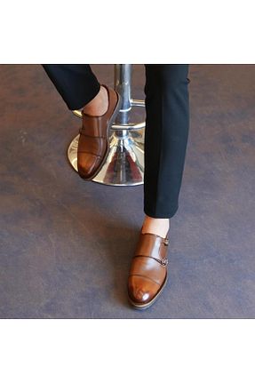 کفش کلاسیک قهوه ای مردانه پاشنه تخت TerziAdemAltun - کد 664268324