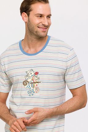 ست لباس راحتی طلائی مردانه پنبه ای Woody - کد 806227619