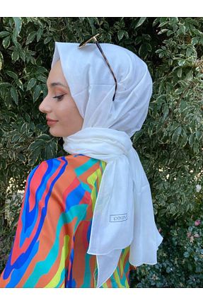 شال سفید زنانه پنبه ای ipekevi - کد 861307193