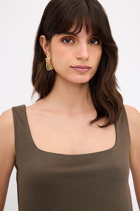 بلوز خاکی زنانه ساده adL - کد 859373009