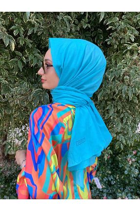 شال فیروزه ای زنانه پنبه ای ipekevi - کد 861306627