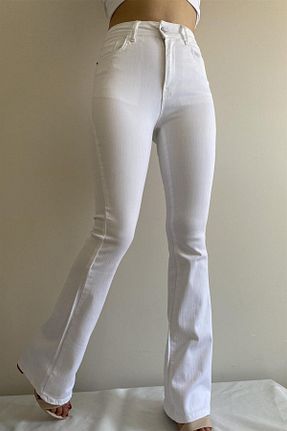 شلوار سفید زنانه لیکرا İstangül Butik - کد 316132563