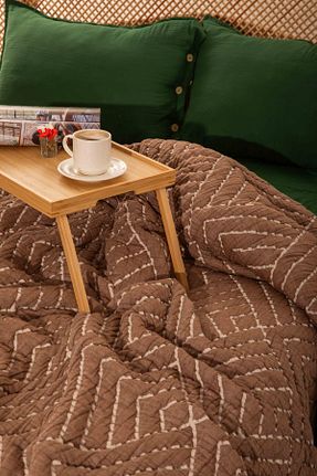 لحاف دونفره قهوه ای 220 x 240 MYLASA HOME - کد 812818261