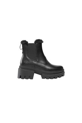 بوت / نیم بوت مشکی زنانه چرم خالص Timberland - کد 861347516