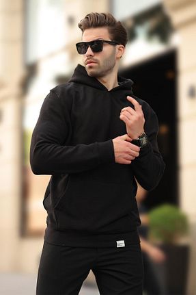 سوئیشرت مشکی مردانه ساده Madmext - کد 861338661