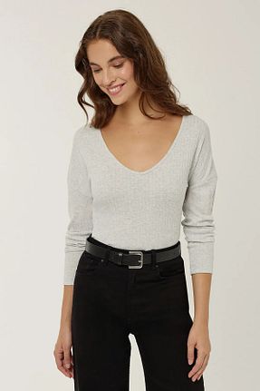 بلوز طوسی زنانه ساده Hiccup - کد 861339890