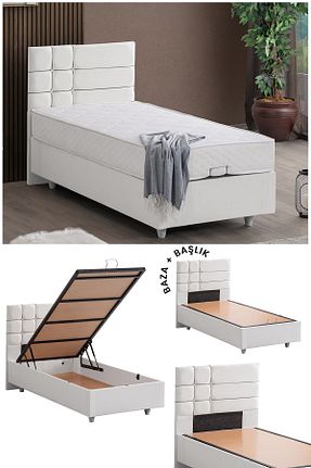 تختخواب جک دار سفید تکنفره Setay - کد 357809295
