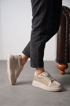 کفش اسنیکر قهوه ای زنانه بند دار GOFFSHOES - کد 813707846