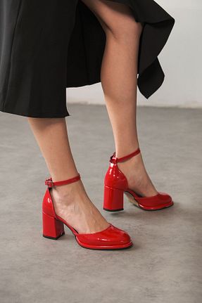 کفش پاشنه بلند کلاسیک قرمز زنانه چرم GOFFSHOES - کد 808409961