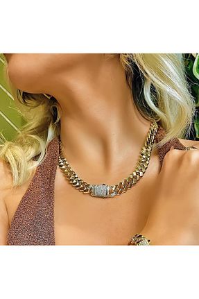 گردنبند استیل ( فولاد ) طلائی زنانه استیل (فولاد) Belle - کد 823075602