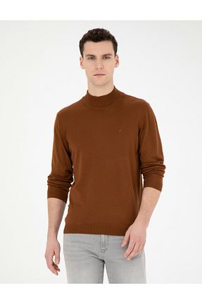 پلیور قهوه ای مردانه ساده Pierre Cardin - کد 861357185