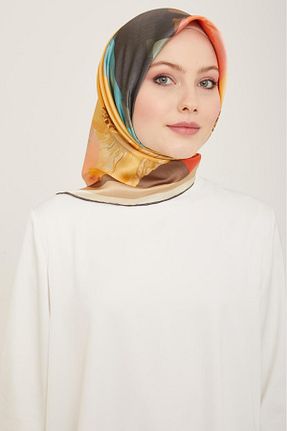 روسری مشکی کرپ ساتن ابریشم Armine - کد 808387451