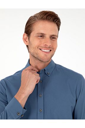 پیراهن آبی مردانه رگولار Pierre Cardin - کد 861353854