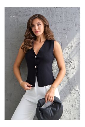 جلیقه مشکی زنانه رگولار Elif Özbey Butik - کد 861371903