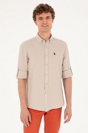 پیراهن بژ مردانه یقه کلاسیک U.S. Polo Assn. - کد 846420366