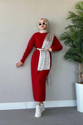 لباس حجاب زرشکی زنانه رگولار Şule Giyim - کد 761103092