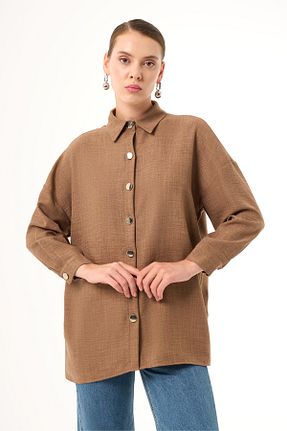 تونیک بژ بافتنی Mizalle - کد 861440388