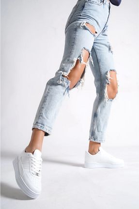 کفش اسنیکر سفید زنانه بند دار CAMOLLA - کد 850420666