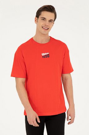 تیشرت قرمز مردانه یقه دوچرخه U.S. Polo Assn. - کد 833159580