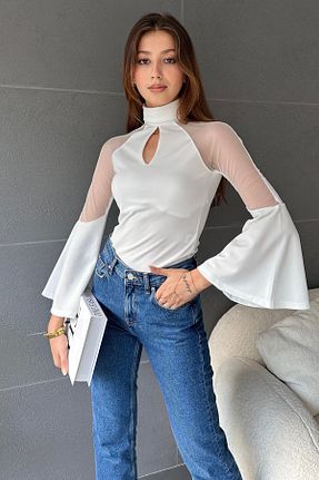 بلوز سفید زنانه ساده Fav Style - کد 861478714