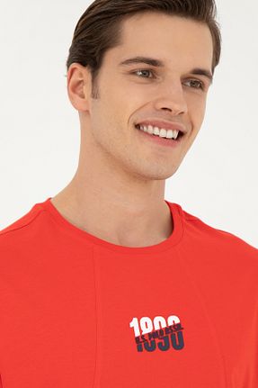 تیشرت قرمز مردانه یقه دوچرخه U.S. Polo Assn. - کد 833159580
