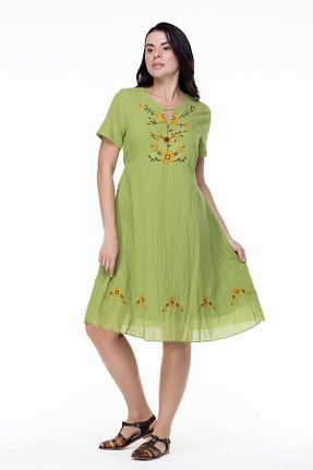 لباس سبز زنانه بافتنی Eliş Şile Bezi - کد 770250020