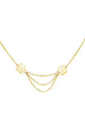 گردنبند طلا زرد زنانه 14 عیار MİNİMAL - کد 861530948