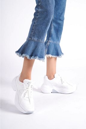 کفش اسنیکر سفید زنانه بند دار CAMOLLA - کد 850467205