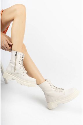 بوت / نیم بوت بژ زنانه چرم مصنوعی CAMOLLA - کد 850172194