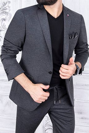 کت و شلوار طوسی مردانه یقه هفت PR PACO ROMANO ART OF FASHİON - کد 437273667
