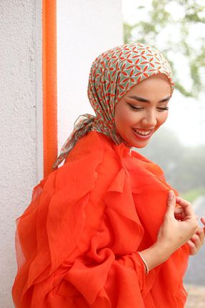 روسری نارنجی پنبه ای Silk Home - کد 844511183