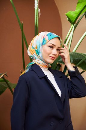 روسری فیروزه ای پنبه ای İpekhan - کد 778466815