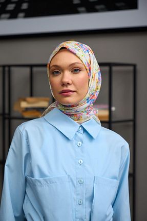 روسری بژ پنبه ای İpekhan - کد 817272768