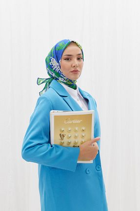 روسری سرمه ای پنبه ای Silk Home - کد 767797361