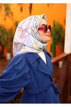 روسری آبی İpek Tivil Silk Home - کد 820482768