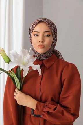 روسری قهوه ای پنبه ای Silk Home - کد 350399144